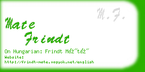 mate frindt business card